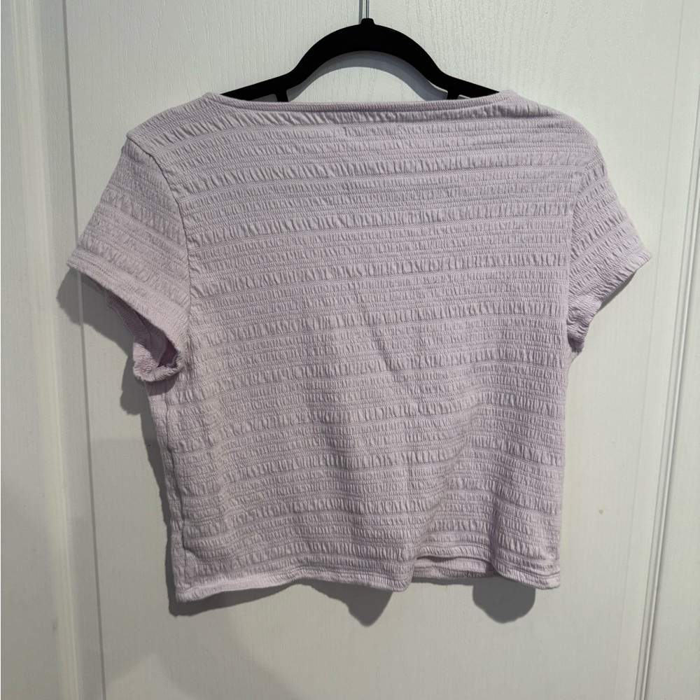 American Eagle Outfitters Light Purple Textured Blouse - Picture 3 of 3